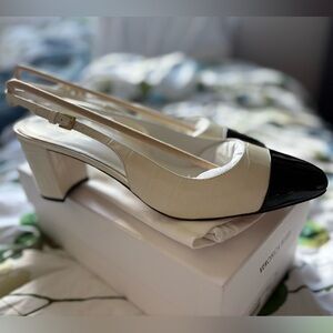 Veronica Beard Elegant Cream and Black Women's Heels
